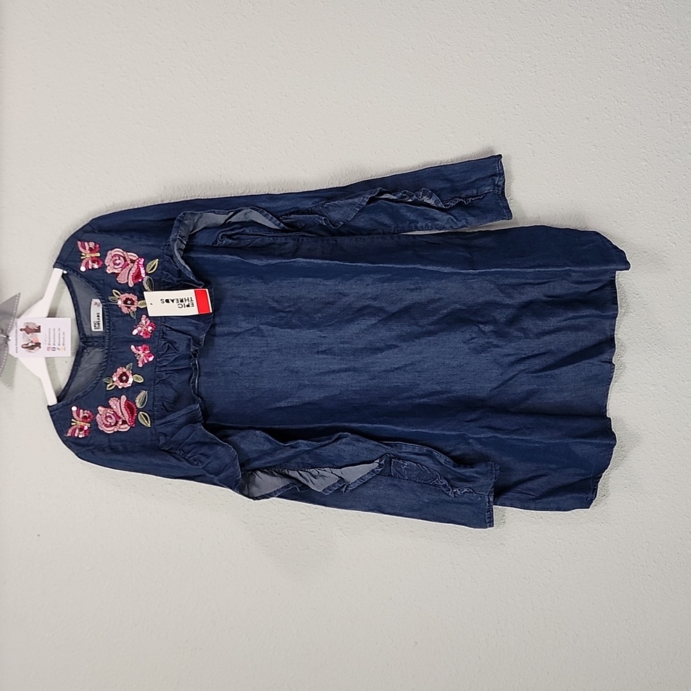 Epic Threads Big Girls Embroidered Ruffle Shift Dress - Picture 1 of 4